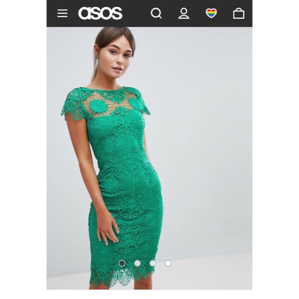 Paper Dolls Cap Sleeve Crochet Lace Pencil Dress